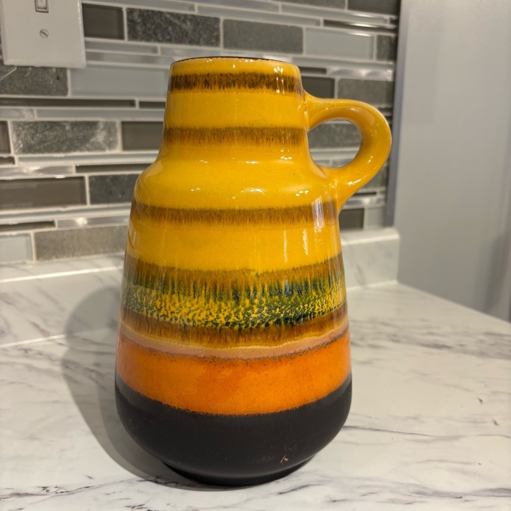 Vintage West Germany Fat Lava vase 1533-24 Mid Century Modern‎ - Picture 2 of 11
